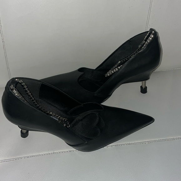 New H&M black Rhinestone Chain-detail Pumps size 38 - Picture 8 of 11
